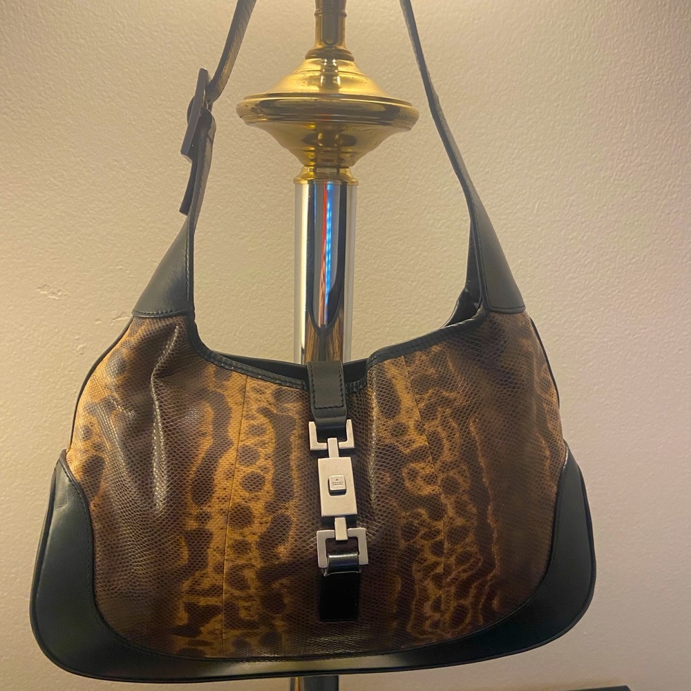 Vintage Gucci python Jackie hobo bag.